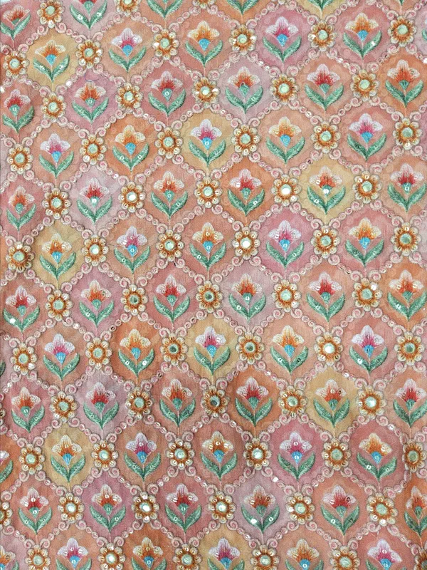 Peach_Viscose_Georgette_Fabrics_For_Women