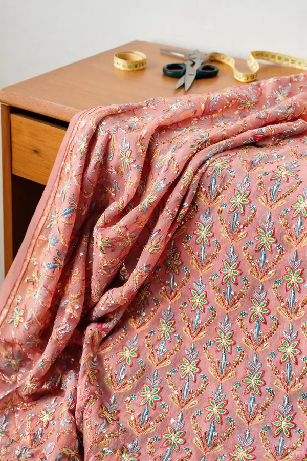 Coral_Pink_Georgette_Fabrics_For_Women