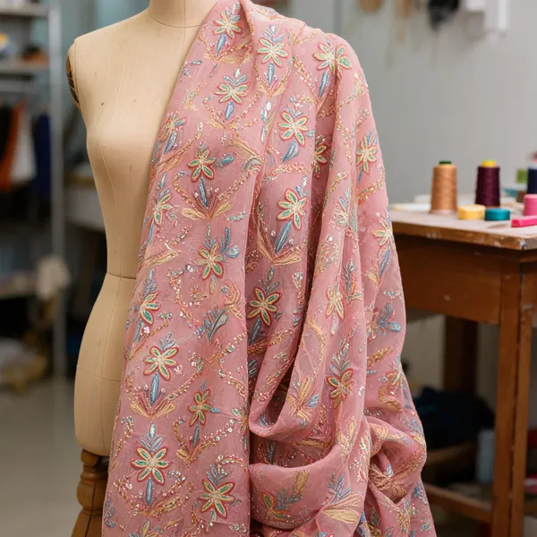 Coral_Pink_Georgette_Fabrics_For_Women