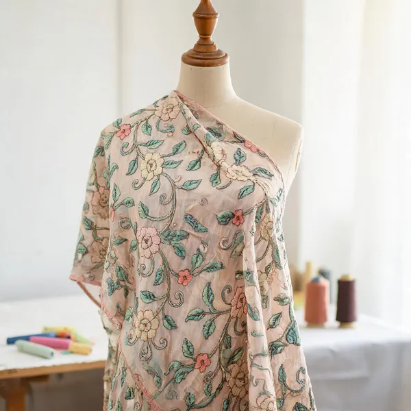 Peach_Chanderi_Silk_Fabrics_For_Women