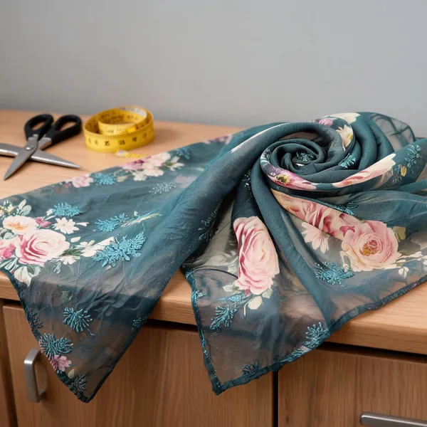 Deep_Teal_Organza_Fabrics_For_Women