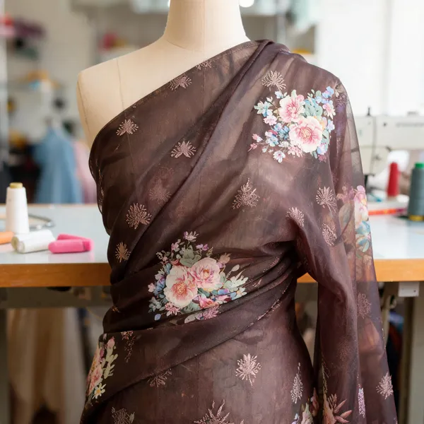 Burgundy_Organza_Fabrics_For_Women