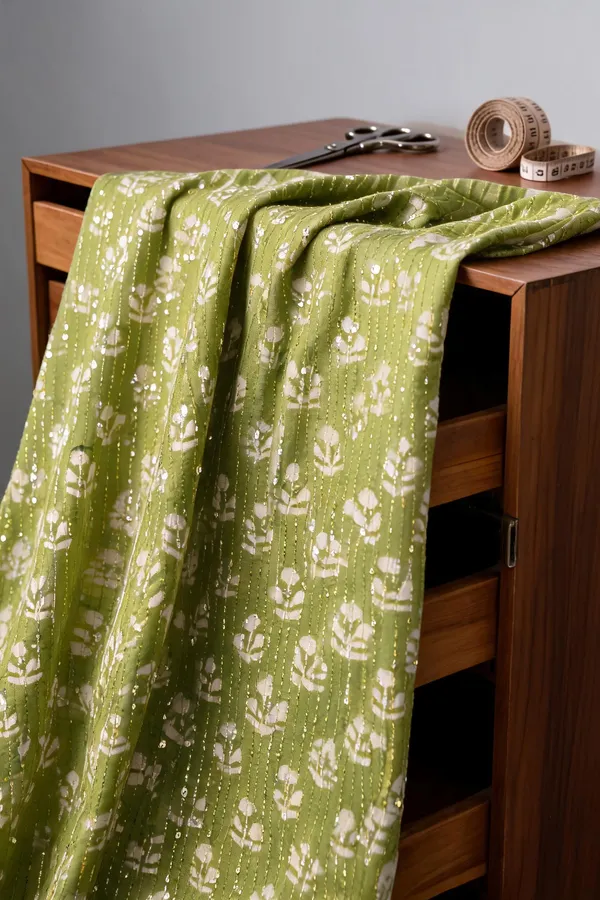 Lime_Green_Mul_Silk_Fabrics_For_Women