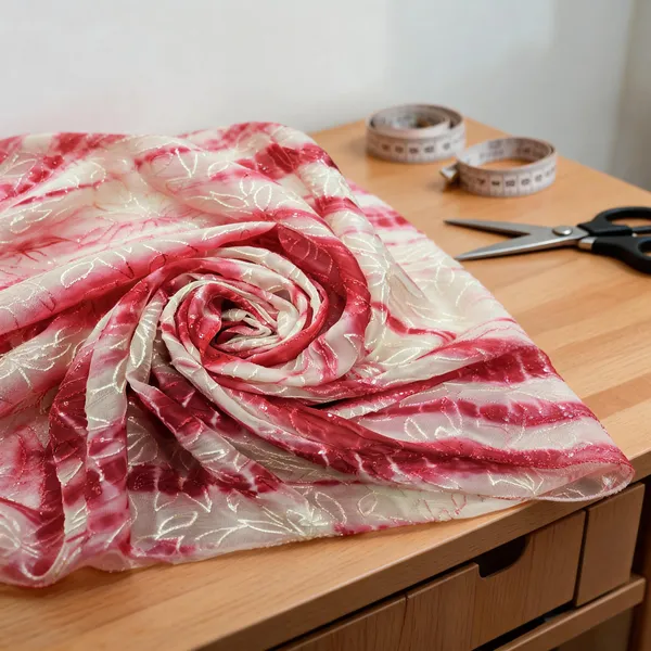 Hot_Pink_And_White_Organza_Fabrics_For_Women