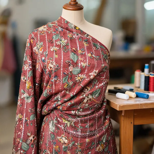 Red_Chinon_Silk_Fabrics_For_Women