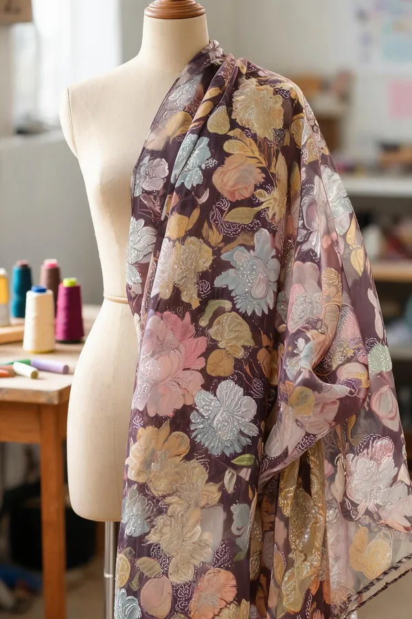 Maroon_Organza_Fabrics_For_Women