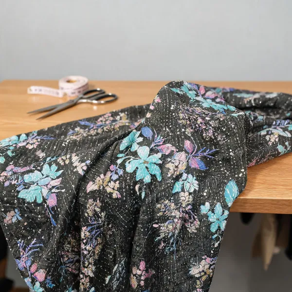 Charcoal_Black_Chinon_Silk_Fabrics_For_Women