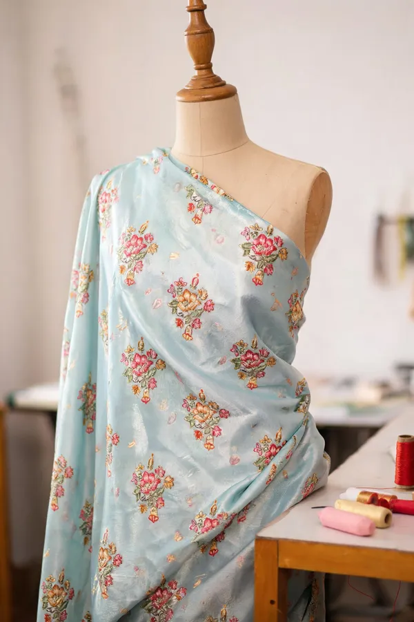 Ice_Blue_Chanderi_Silk_Fabrics_For_Women