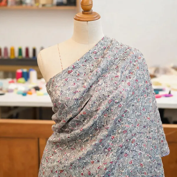 Powder_Blue_Chinon_Silk_Fabrics_For_Women