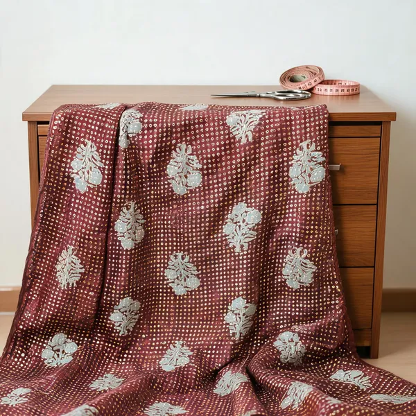 Maroon_Mul_Silk_Fabrics_For_Women