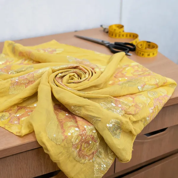 Yellow_Crepe_Silk_Fabrics_For_Women