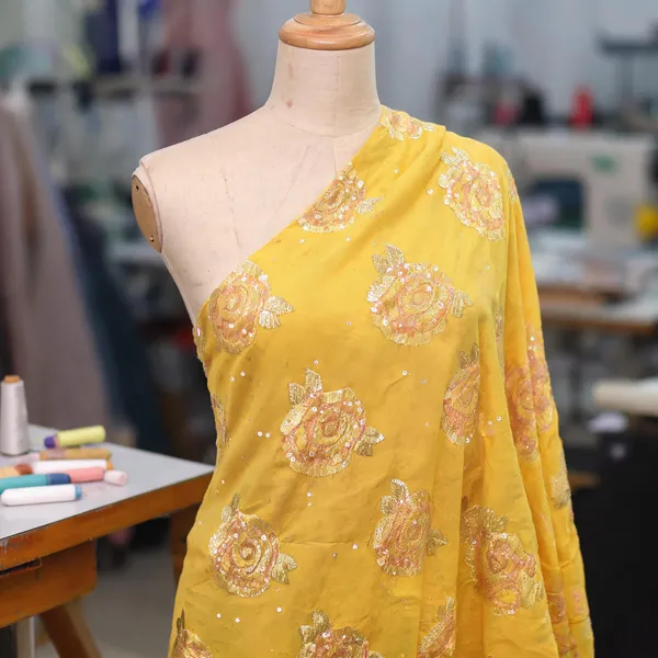 Yellow_Crepe_Silk_Fabrics_For_Women