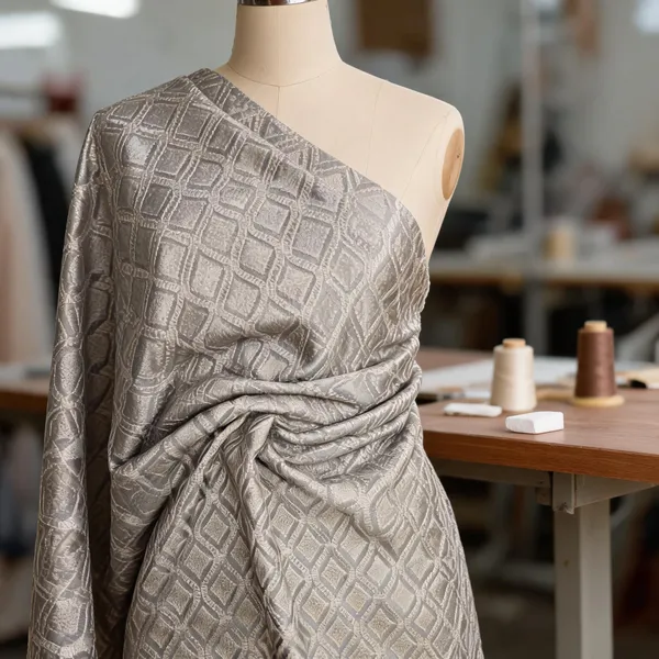 Deep_Green_Artificial_Raw_Silk_Fabrics_For_Women