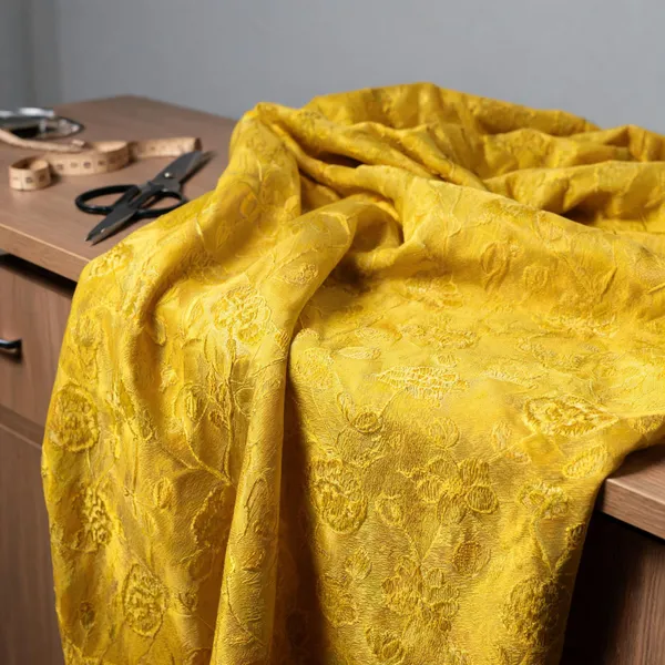 Yellow_Slub_Silk_Fabrics_For_Women