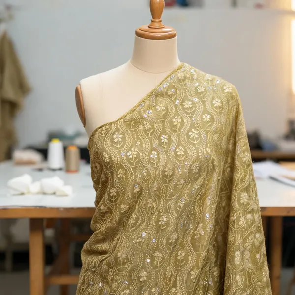 Ochre_Yellow_Slub_Silk_Fabrics_For_Women
