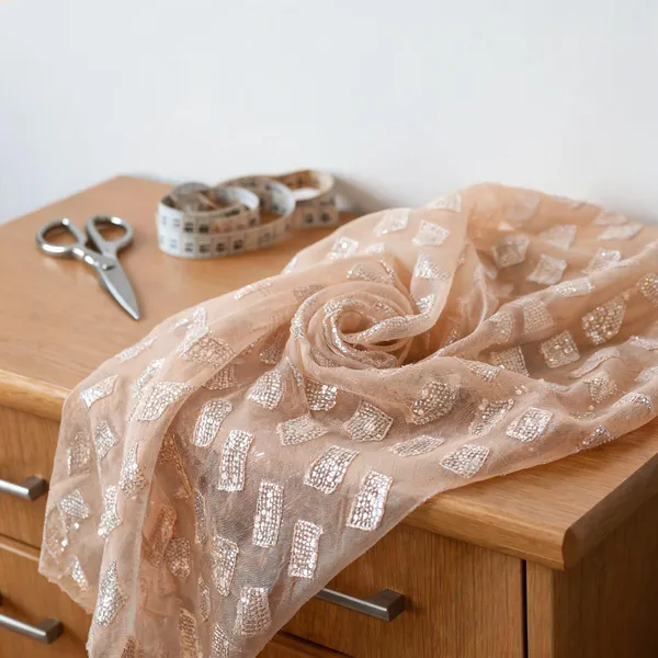 Peach_Organza_Fabrics_For_Women