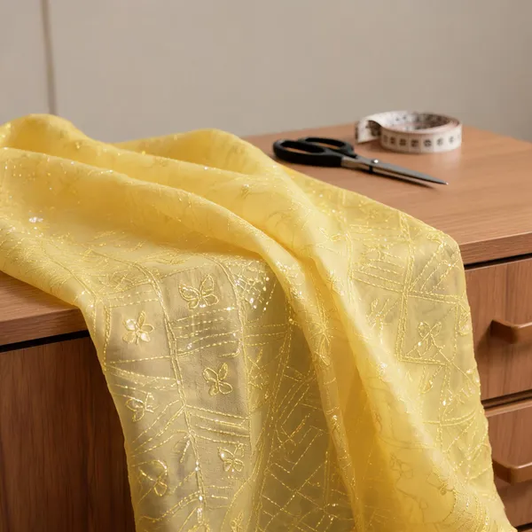 Lime_Yellow_Organza_Fabrics_For_Women