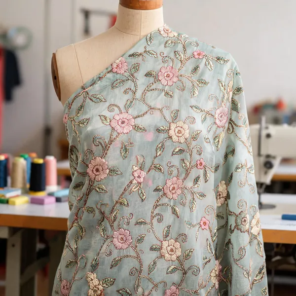 Mint_Green_Chanderi_Silk_Fabrics_For_Women