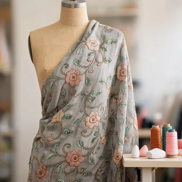 Taupe_Grey_Chanderi_Silk_Fabrics_For_Women