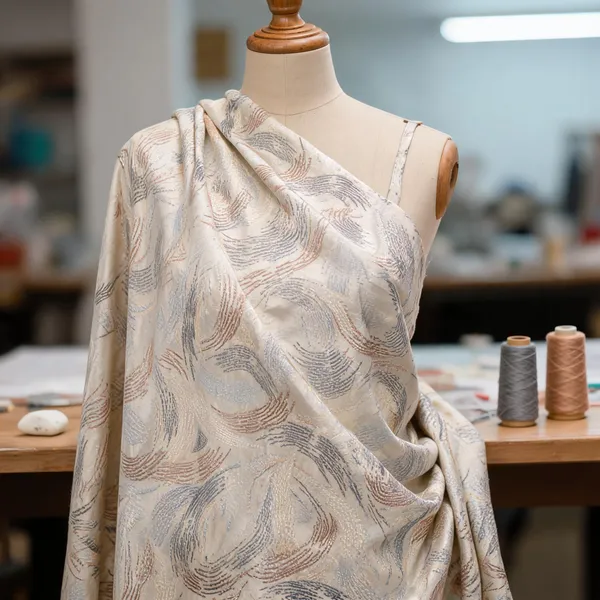 Cream_Multicolor_Dola_Silk_Fabrics_For_Women