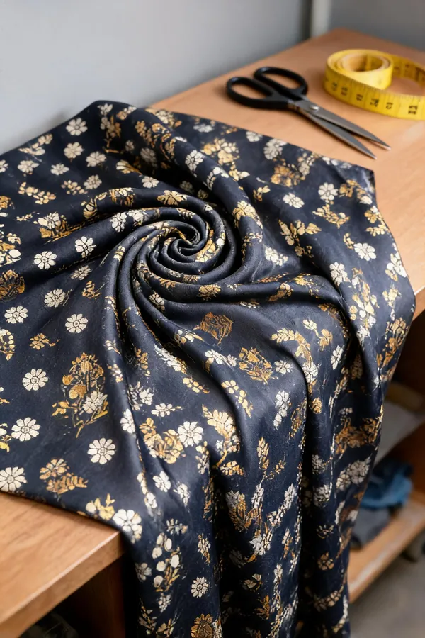 Dark_Blue_Dola_Silk_Fabrics_For_Women