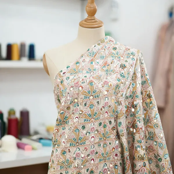 Peach_Slub_Silk_Fabrics_For_Women