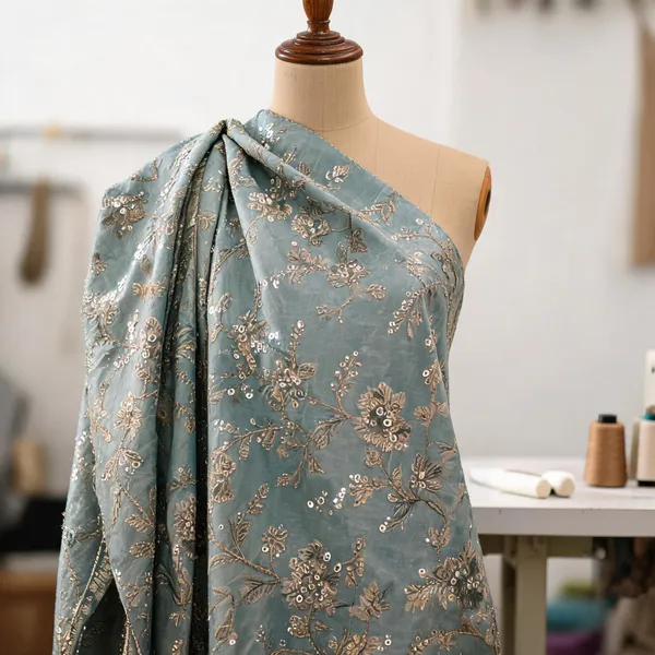 Teal_Green_Banarasi_Brocade_Fabrics_For_Women