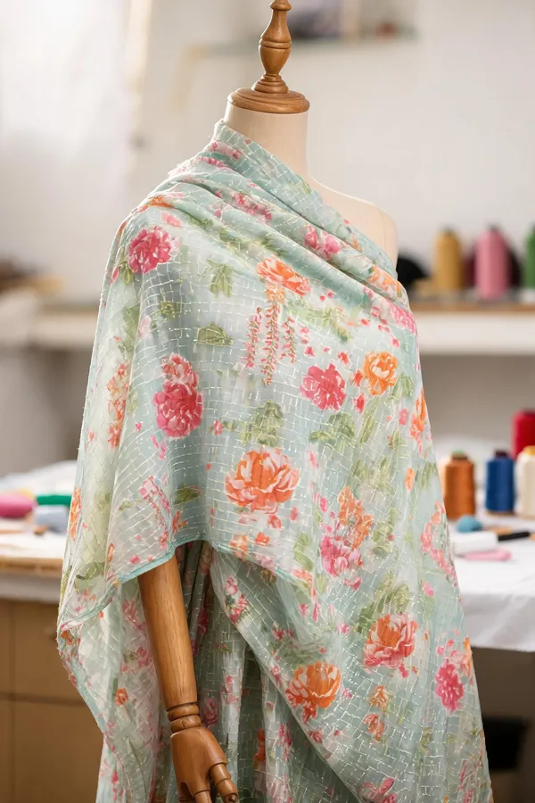 Pale_Seafoam_Green_Chinon_Chiffon_Fabrics_For_Women
