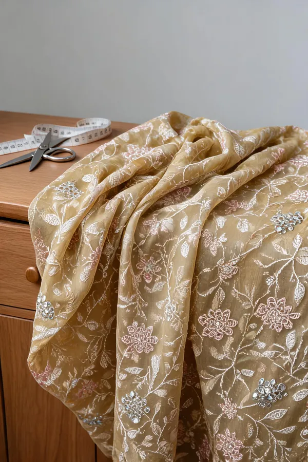 Mustard_Gold_Viscose_Georgette_Fabrics_For_Women