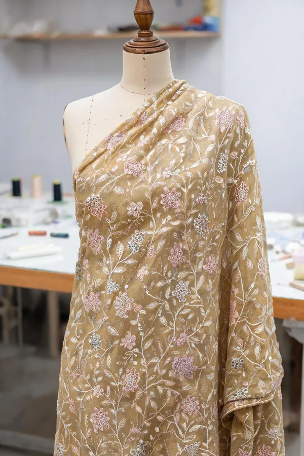 Mustard_Gold_Viscose_Georgette_Fabrics_For_Women