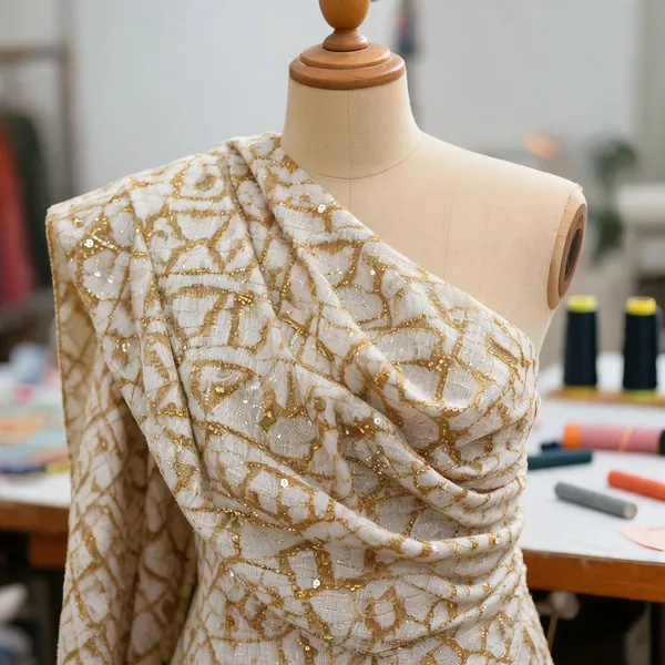 Mustard_Yellow_And_Off_White_Linen_Fabrics_For_Women
