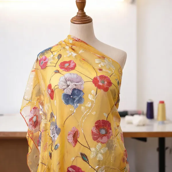 Mustard_Yellow_Organza_Fabrics_For_Women
