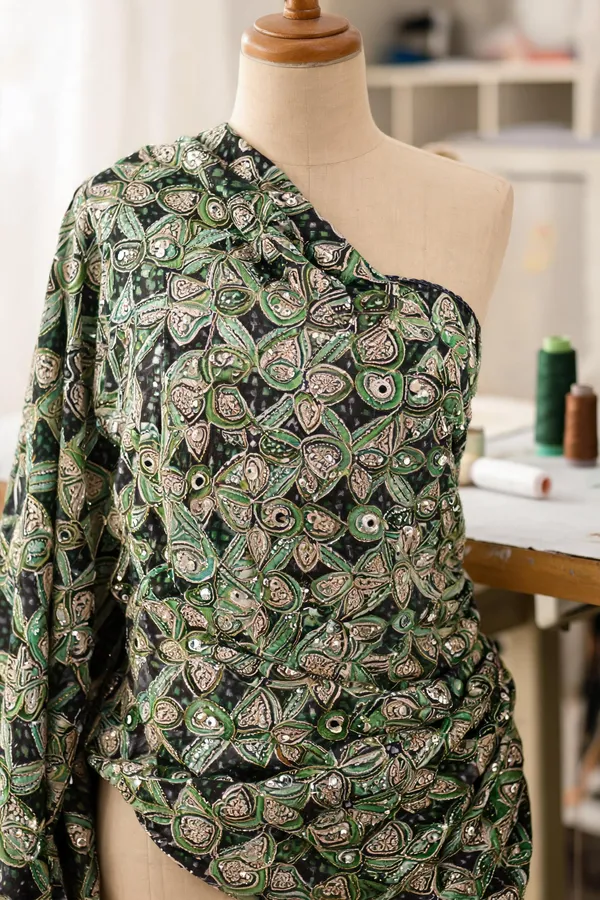 Green_Pure_Viscose_Georgette_Fabrics_For_Women