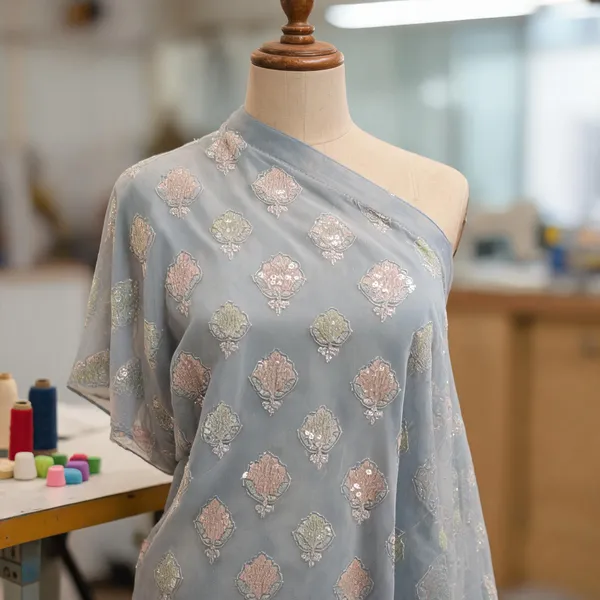 Powder_Blue_Georgette_Fabrics_For_Women