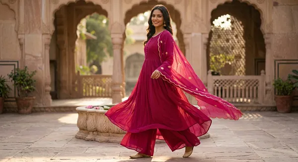 The_Lotus_Magenta_Anarkali_Suit_Set