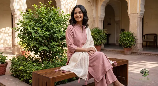 The_Dusty_Rose_Khadi_A_Line_Suit_Set