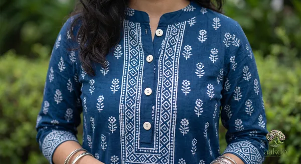The_Indigo_Bloom_Hand_Block_Printed_Kurta_Set