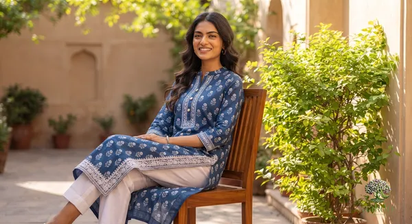 The_Indigo_Bloom_Hand_Block_Printed_Kurta_Set