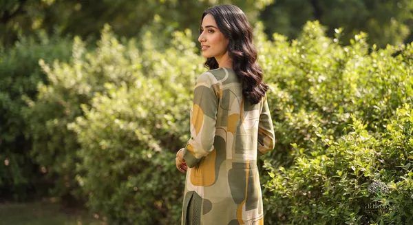 The_Olive_Ochre_Abstract_Silk_Kurta_Set
