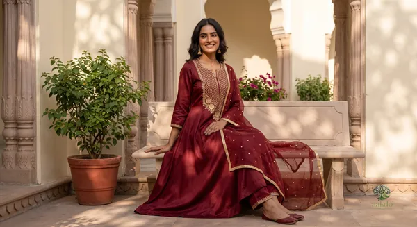 The_Amer_Solid_Satin_Anarkali_Suit