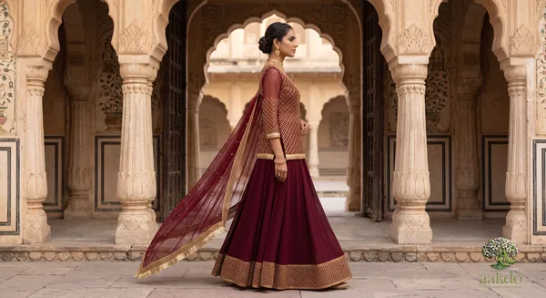 The_Mewar_Sheer_Embroidered_Georgette_Lehenga_Set