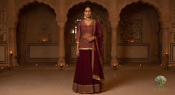 The_Mewar_Sheer_Embroidered_Georgette_Lehenga_Set