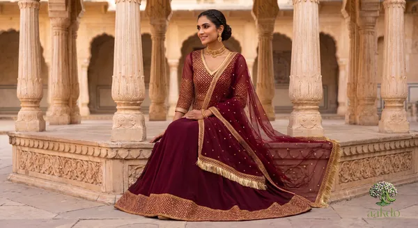 The_Mewar_Sheer_Embroidered_Georgette_Lehenga_Set