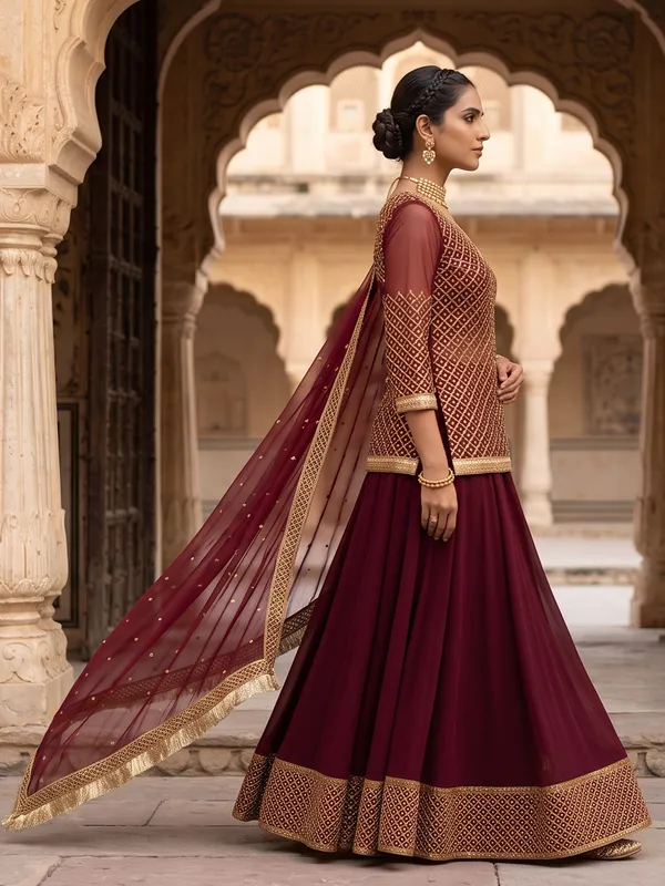 The_Mewar_Sheer_Embroidered_Georgette_Lehenga_Set
