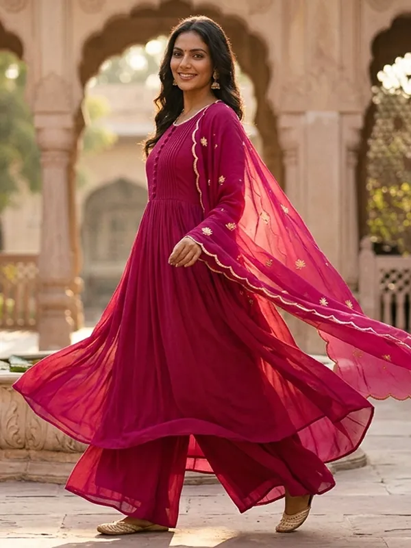 The_Lotus_Magenta_Anarkali_Suit_Set