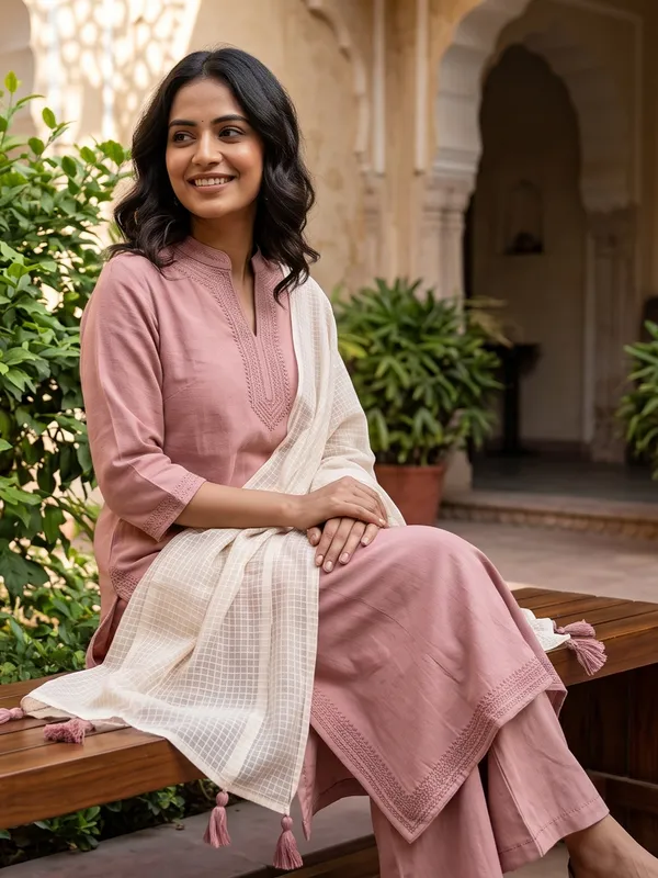 The_Dusty_Rose_Khadi_A_Line_Suit_Set