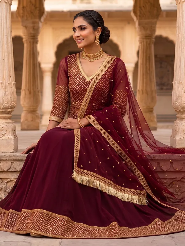 The_Mewar_Sheer_Embroidered_Georgette_Lehenga_Set