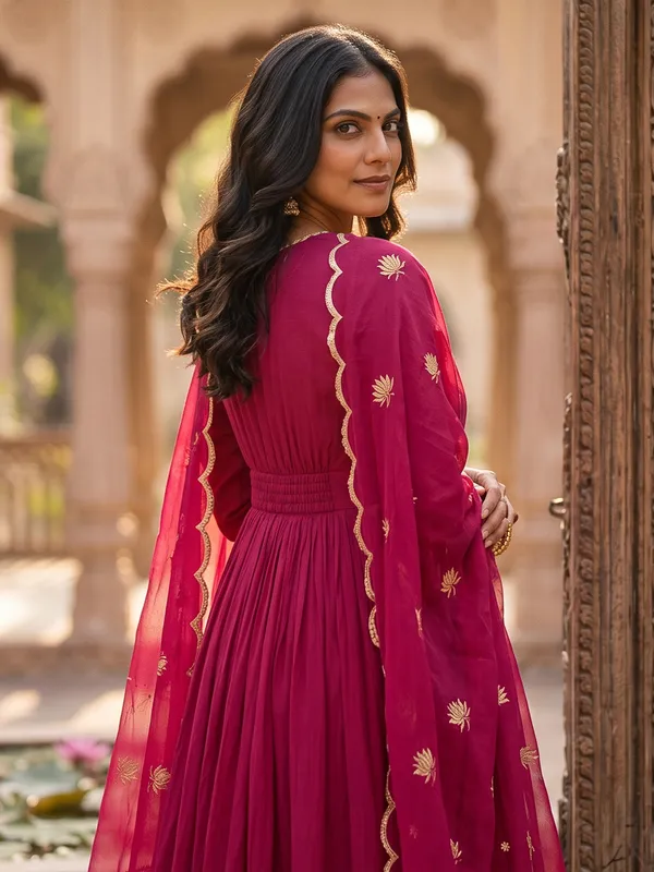 The_Lotus_Magenta_Anarkali_Suit_Set