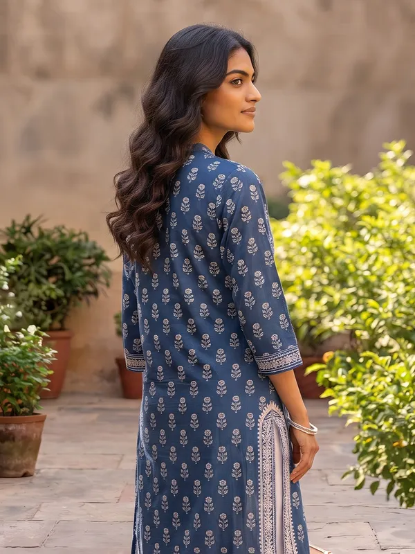 The_Indigo_Bloom_Hand_Block_Printed_Kurta_Set
