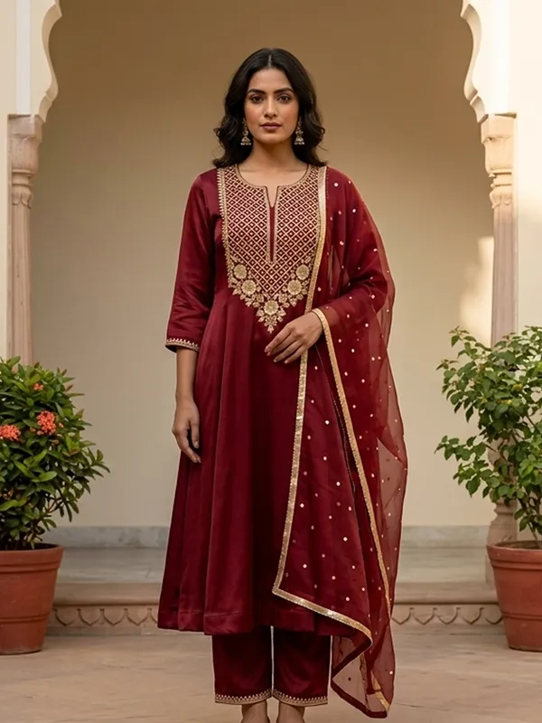 The_Amer_Solid_Satin_Anarkali_Suit